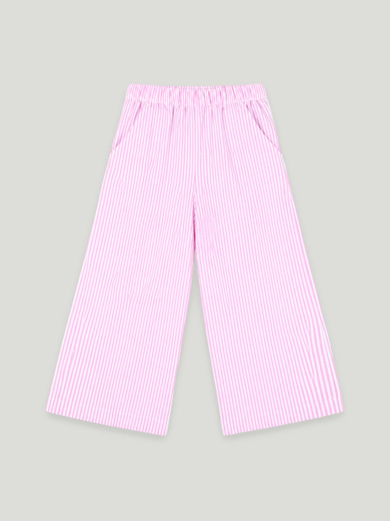 Girls Pink Striped Co-Ord Set | 100% Organic Cotton