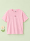Organic Cotton Pink Solid Round Neck Half Sleeve T-Shirt | Unisex