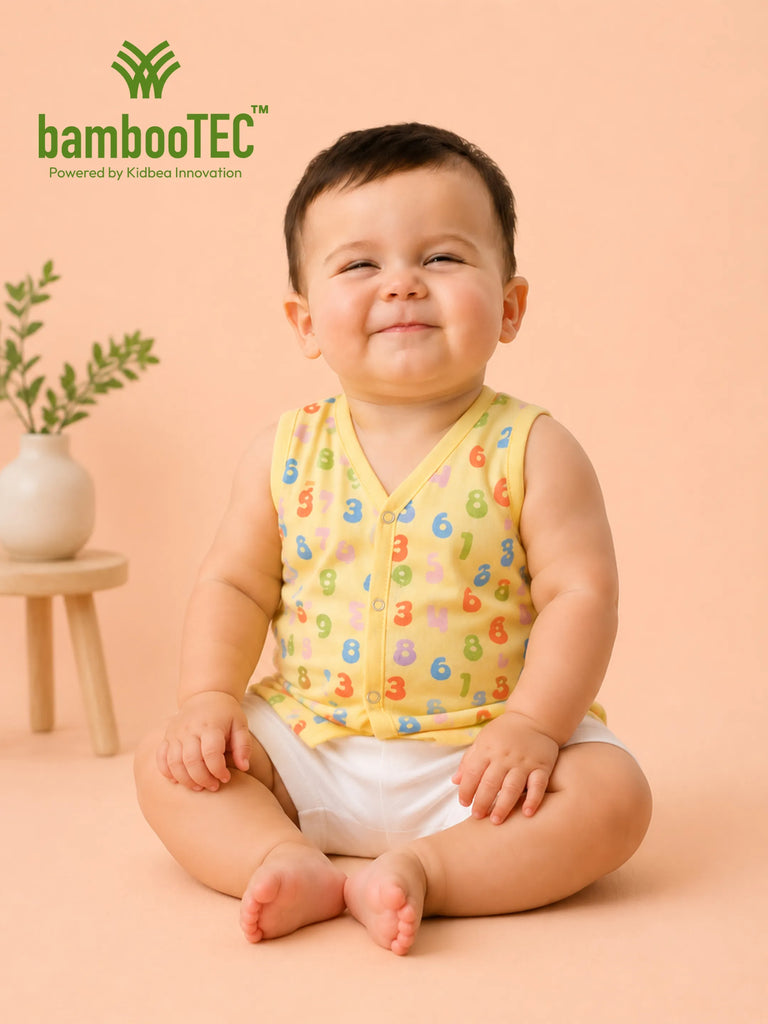 BambooTEC™ Bamboo Muslin Baby Jhabla – Numbers Print