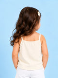 BambooTEC™ Bamboo Girls Camisole – Cream Sleeveless Ruffle Camisole