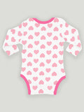 Kidbea 100% Organic cotton baby Pack of 5 onesies Unisex | Strips - Pink, Donut, Dog, Flower & Heart