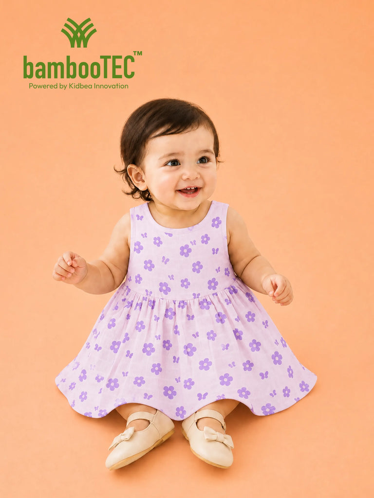 BambooTEC™ Bamboo Muslin Girls Frock – Floral & Puppy Print | Pack of 2