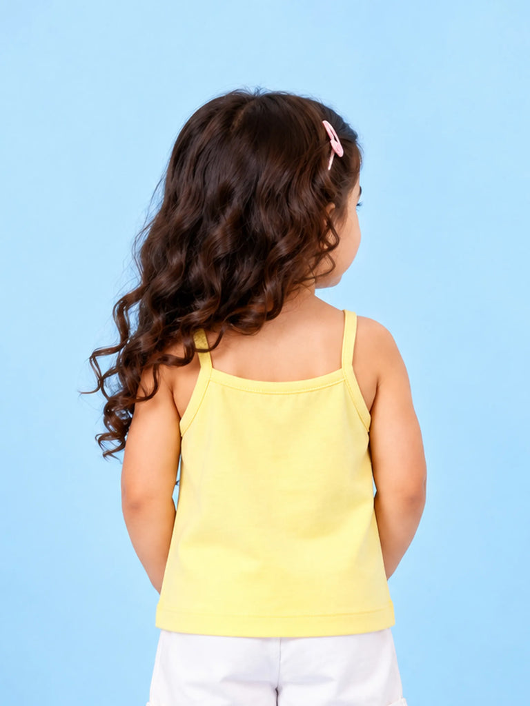 BambooTEC™ Bamboo Girls Camisole – Yellow Sleeveless Ruffle Camisole
