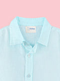 Linen Cotton Girls Shirt Pack of 2 – Pink & Light Blue Half-Sleeve Shirts