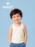 BambooTEC™ Bamboo Kids Vest Pack of 3 – White, Blue & Cream Sleeveless Vests