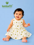 BambooTEC™ Bamboo Muslin Baby Frock – Bee & Daisy Print, Soft & Breathable Dress