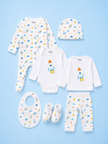 Organic Cotton Baby Gift Set Pack of 7 – Space & Rocket Print Clothing & Accessories Set