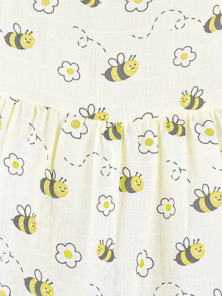 BambooTEC™ Bamboo Muslin Girls Frock – Bee & Puppy Print | Pack of 2