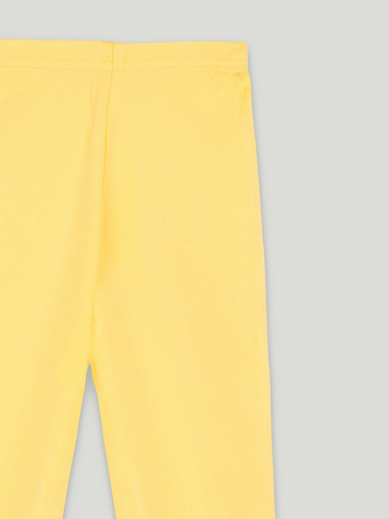Organic Cotton Unisex Baby Co-ord Set – Soft Breathable Yellow Lemon Print Full Sleeve T-shirt & Pyjama for Infants