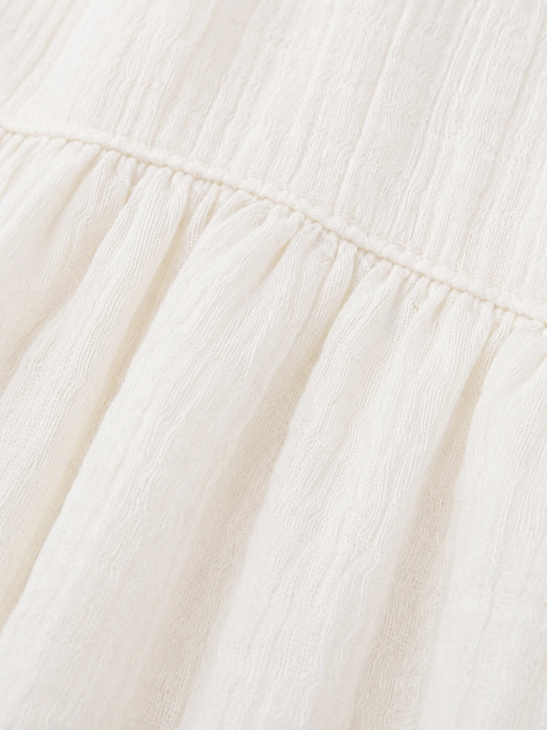 Organic Cotton Girls Frock Pack of 2 – Rust & White Ruffle Frocks