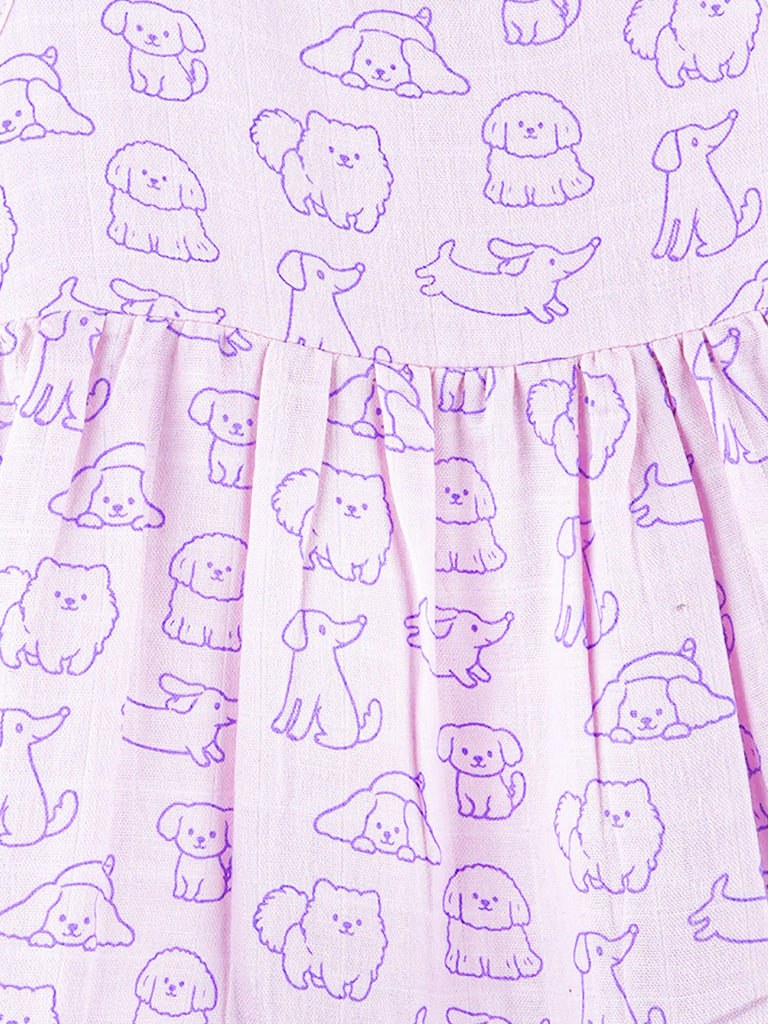 BambooTEC™ Bamboo Muslin Girls Frock – Floral & Puppy Print | Pack of 2