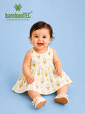 BambooTEC™ Bamboo Muslin Baby Frock – Ice Cream & Star Print, Soft & Breathable Dress