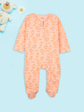 Organic Cotton Baby Romper – Soft Breathable Bunny Print Full Sleeve Zip Sleepsuit