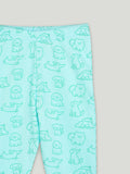 Organic Cotton Unisex Baby Co-ord Set – Soft Breathable Aqua Blue Dog Print Full Sleeve T-shirt & Pyjama for Infants