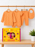 Organic Cotton Baby Gift Set – Giraffe Print T-Shirt, Pyjama, Half Romper & Bib for 0–18 Months (4 Piece Set)