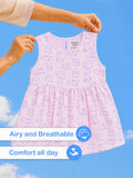 BambooTEC™ Bamboo Muslin Girls Frock – Puppy & Tulip Print | Pack of 2