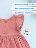 Organic Cotton Girls Frock Pack of 2 – Rust & Grey Ruffle Frocks