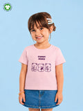 Girls Light Organic Cotton Pink Gummy Bears Round Neck T-Shirt