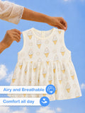 BambooTEC™ Bamboo Muslin Girls Frock – Puppy & Ice Cream Print | Pack of 2