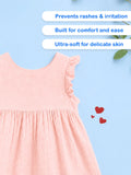 Organic Cotton Girls Frock Pack of 2 – White & Light Pink Ruffle Frocks