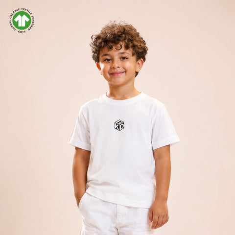 Light Organic Cotton White Graphic Print Half Sleeve T-Shirt | Unisex