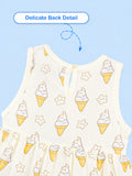 BambooTEC™ Bamboo Muslin Girls Frock – Cute Star & Ice Cream Print | Pack of 2
