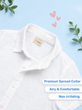 Linen Cotton Boys Shirt Pack of 2 – Light Blue & White Half-Sleeve Shirts