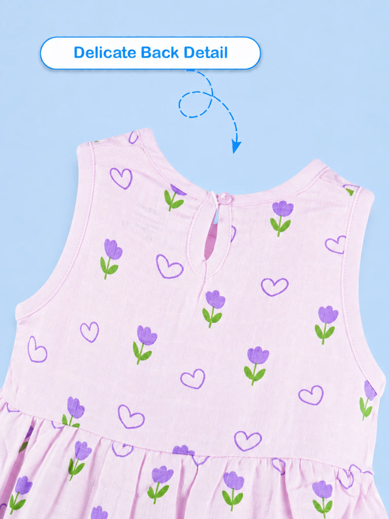 BambooTEC™ Bamboo Muslin Girls Frock – Flower & Tulip Print | Pack of 2