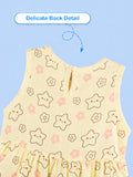 BambooTEC™ Bamboo Muslin Baby Girls Frock Pack of 3 – Floral Butterfly, Puppy & Star Flower Prints