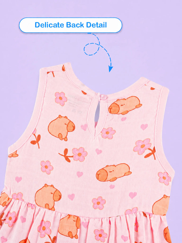 BambooTEC™ Bamboo Muslin Girls Frock – Bunny & Bird Print | Pack of 2