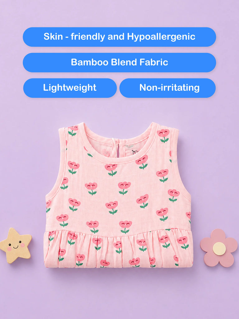 BambooTEC™ Bamboo Muslin Girls Frock – Floral & Flower Print | Pack of 2