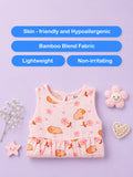 BambooTEC™ Bamboo Muslin Baby Girls Frock Pack of 3 – Cherry, Puppy & Puppy Floral Prints
