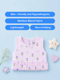 BambooTEC™ Bamboo Muslin Girls Frock – Bunny & Tulip Print | Pack of 2