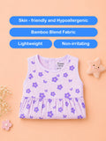 BambooTEC™ Bamboo Muslin Girls Frock – Flower & Tulip Print | Pack of 2