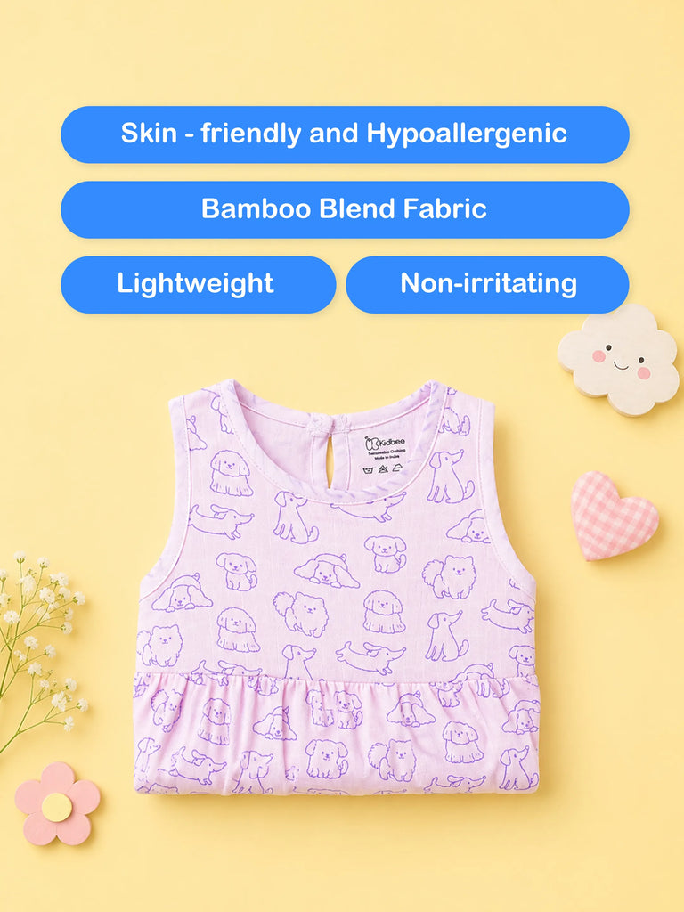 BambooTEC™ Bamboo Muslin Baby Girls Frock Pack of 3 – Floral Butterfly, Puppy & Star Flower Prints