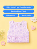 BambooTEC™ Bamboo Muslin Baby Girls Frock Pack of 3 – Floral Butterfly, Puppy & Star Flower Prints