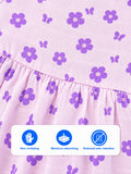 BambooTEC™ Bamboo Muslin Baby Girls Frock Pack of 3 – Floral Butterfly, Puppy & Star Flower Prints