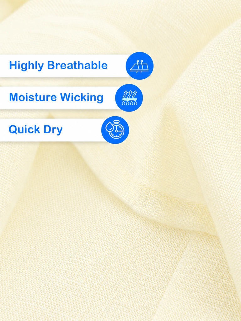 Linen Cotton Boys Shirt Pack of 2 – White & Yellow Half-Sleeve Shirts