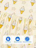 BambooTEC™ Bamboo Muslin Girls Frock – Cute Star & Ice Cream Print | Pack of 2