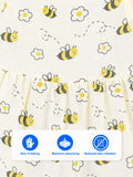 BambooTEC™ Bamboo Muslin Girls Frock – Cute Flower & Bee Print | Pack of 2