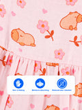 BambooTEC™ Bamboo Muslin Girls Frock – Bunny & Tulip Print | Pack of 2