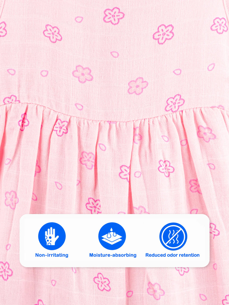 BambooTEC™ Bamboo Muslin Girls Frock – Floral & Flower Print | Pack of 2