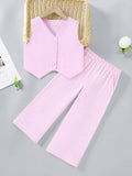 Girls Pink Striped Co-Ord Set | 100% Organic Cotton