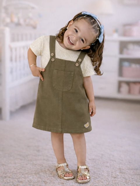 Baby Girl Dungaree Dress | Dungaree & T-shirt