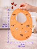 Organic Cotton Baby Bib Pack of 2 – Soft Breathable Tiger & Football Print, Feeding & Drool Bibs