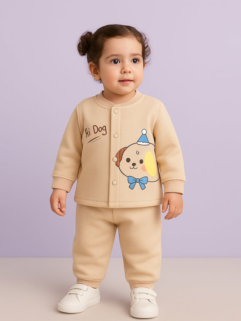 Baby Winter organic cotton  Set | Cute Dog Print Sweater & Pant