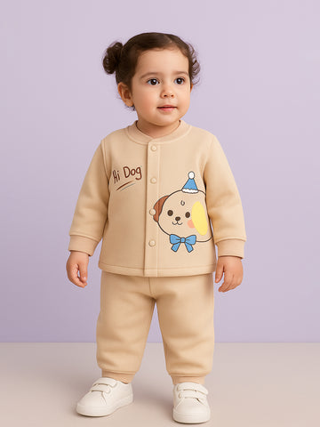 Baby Winter organic cotton  Set | Cute Dog Print Sweater & Pant