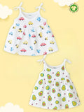 Extra Soft Muslin Baby Girls Frock Pack of 2 – Car & Avocado Prints