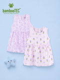 BambooTEC™ Bamboo Muslin Girls Frock – Puppy & Tulip Print | Pack of 2