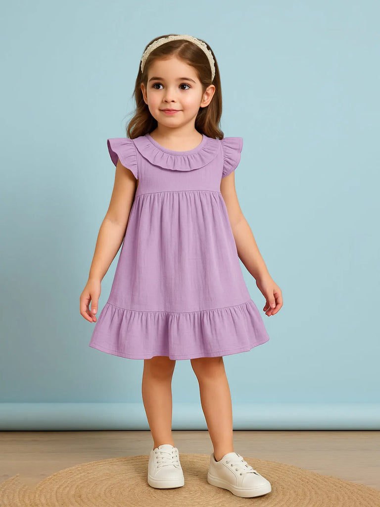 Light Organic Cotton Lavender Angel Frock | Elegant & Comfortable
